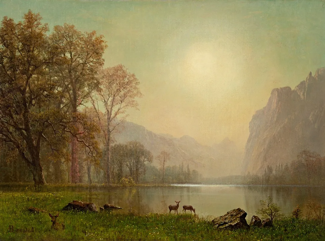 Dawn In The Rockies by Albert Bierstadt - Canvas Print