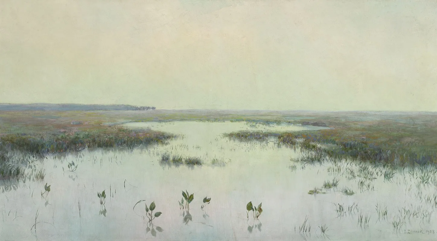 Dawn Over Water Marshes by Teodor Ziomek - Canvas Print