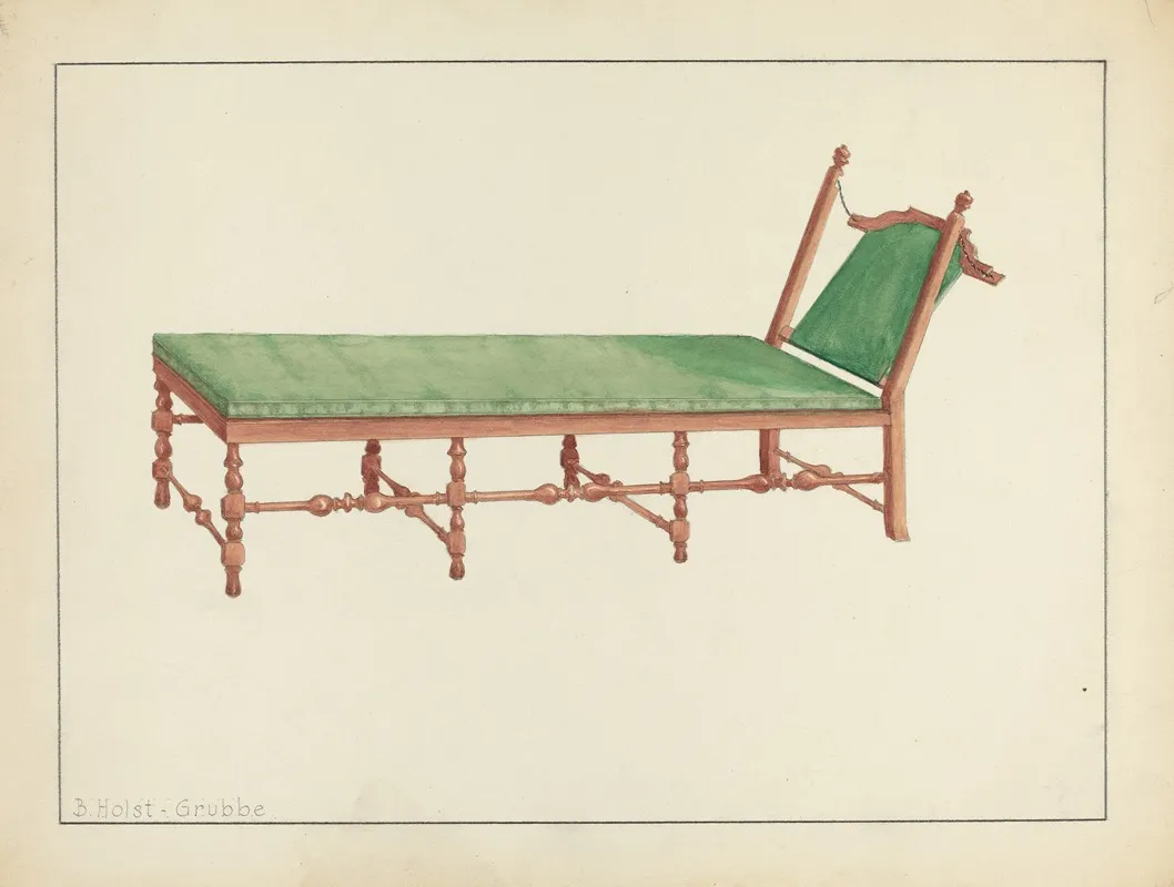 Day Bed by B. Holst-Grubbe - Canvas Print
