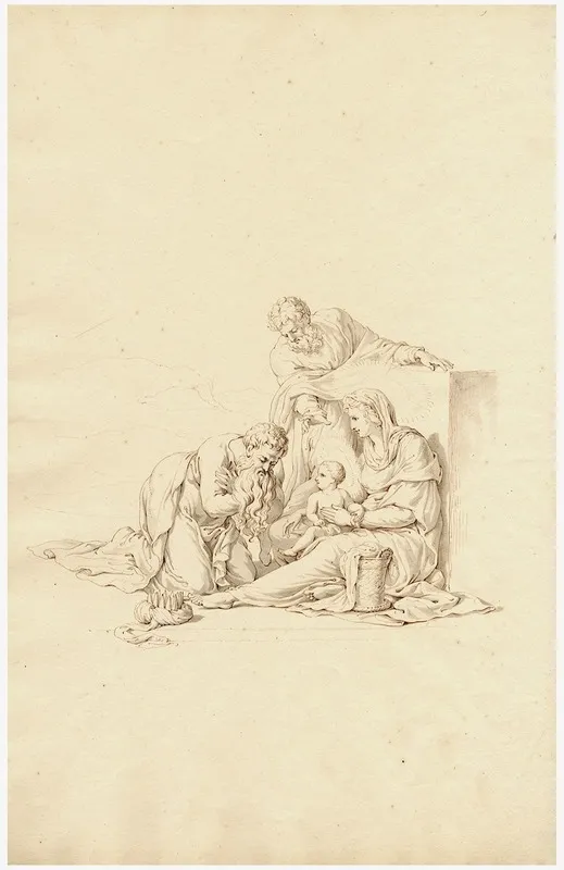 De Aanbidding Van Christus Door Een Van De 3 Koningen