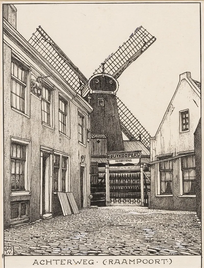 De Achterweg Raampoort Te Amsterdam by Willem Wenckebach - Canvas Print