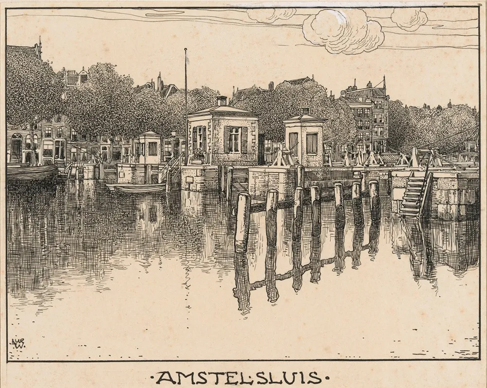 De Amstelsluis by Willem Wenckebach - Canvas Print