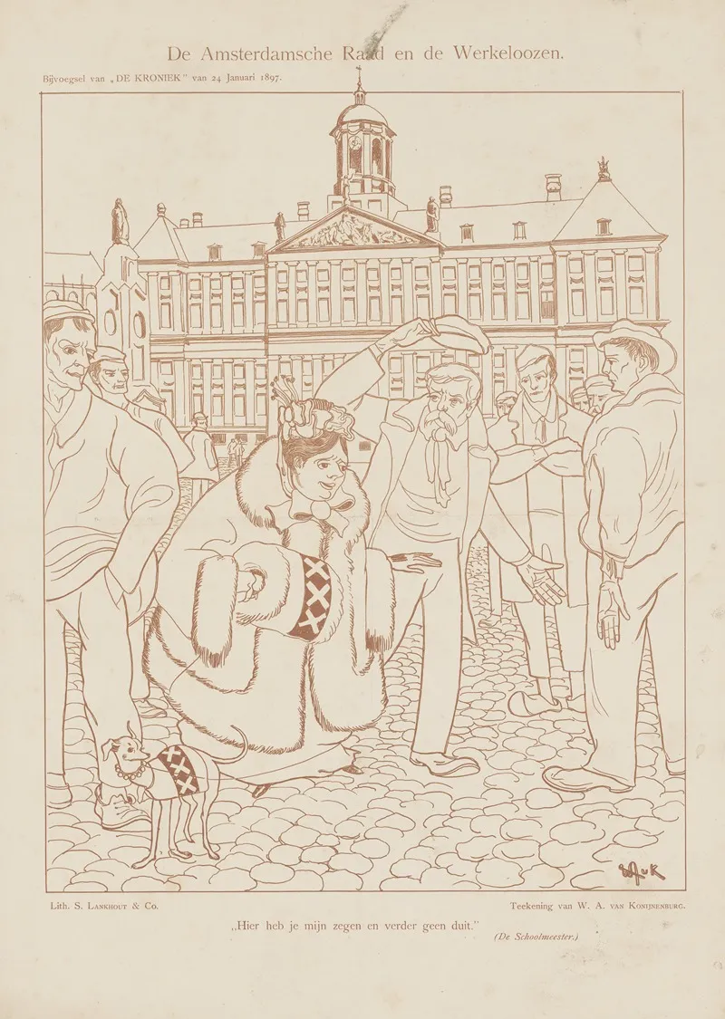 De Amsterdamsche Raad En De Werkeloozen by Willem van Konijnenburg - Canvas Print