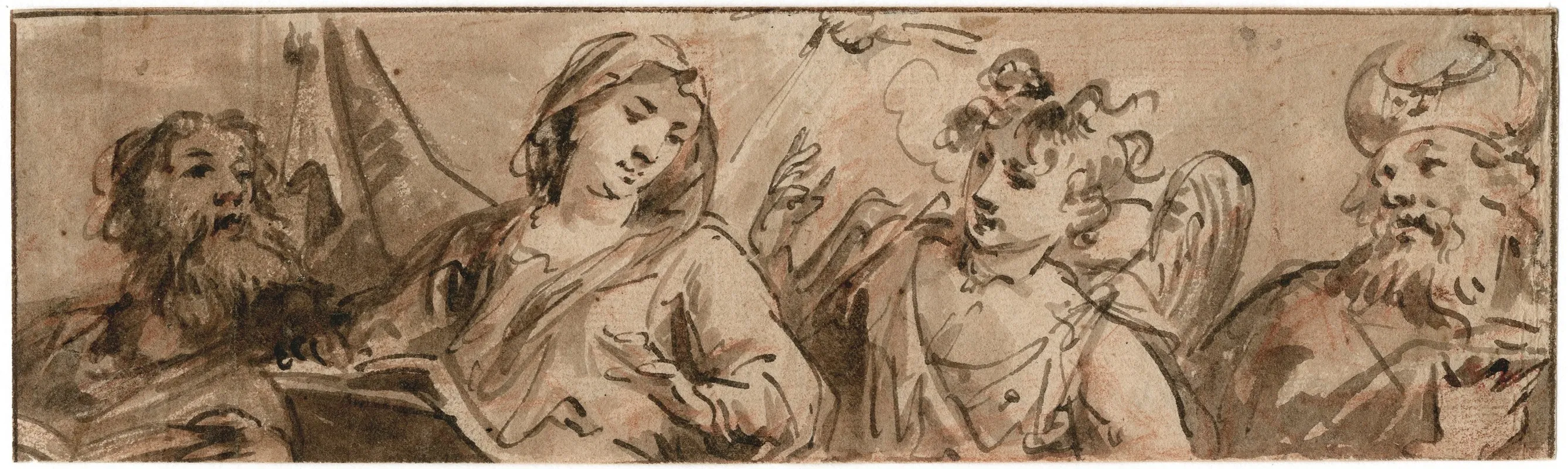 De Annunciatie Aan Maria Met Twee Patriarchen