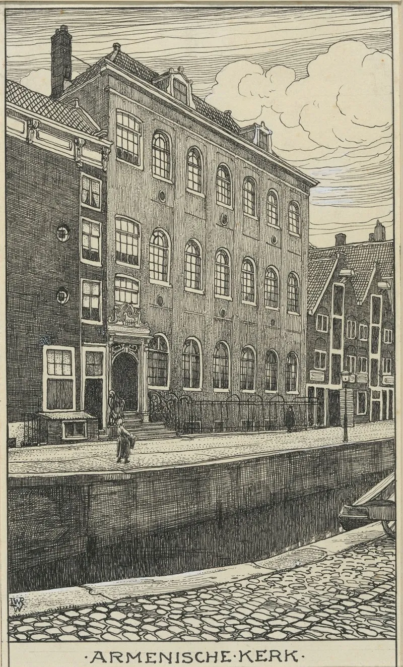 De Armenische Kerk Krom Boomssloot 22 Te Amsterdam by Willem Wenckebach - Canvas Print