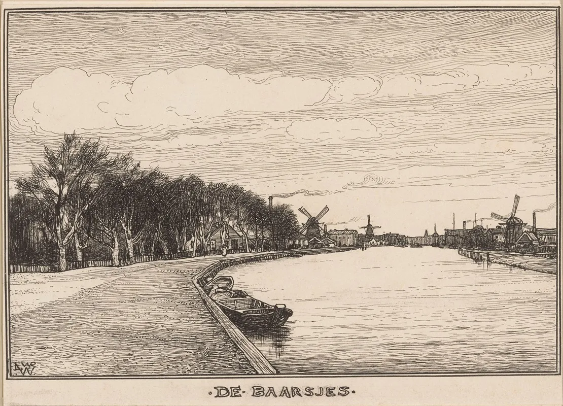 De Baarsjes Gezicht Op Kanaal by Willem Wenckebach - Canvas Print