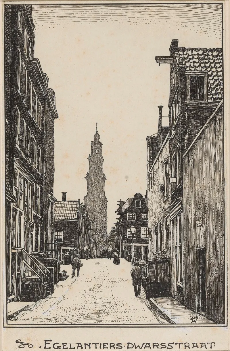 De Egelantiers Dwarsstraat Te Amsterdam by Willem Wenckebach - Canvas Print