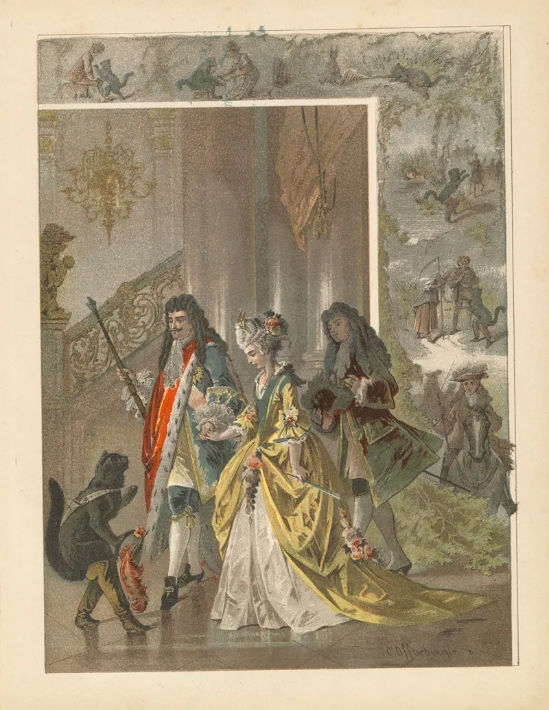 De Gelaarsde Kat by Carl Offterdinger - Canvas Print