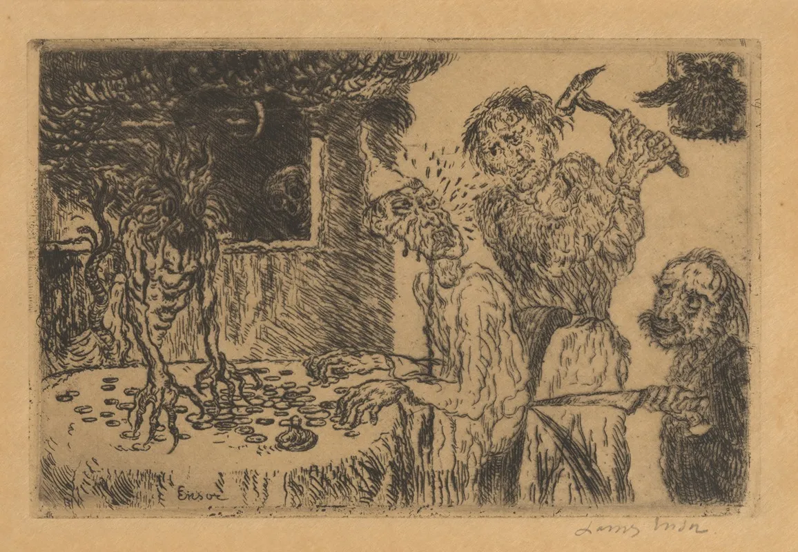 De Gierigheid 2 by James Ensor - Canvas Print