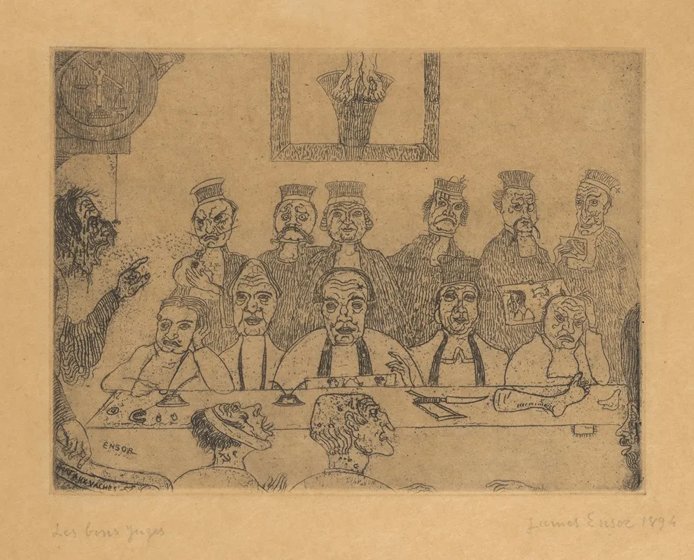 De Goede Rechters by James Ensor - Canvas Print