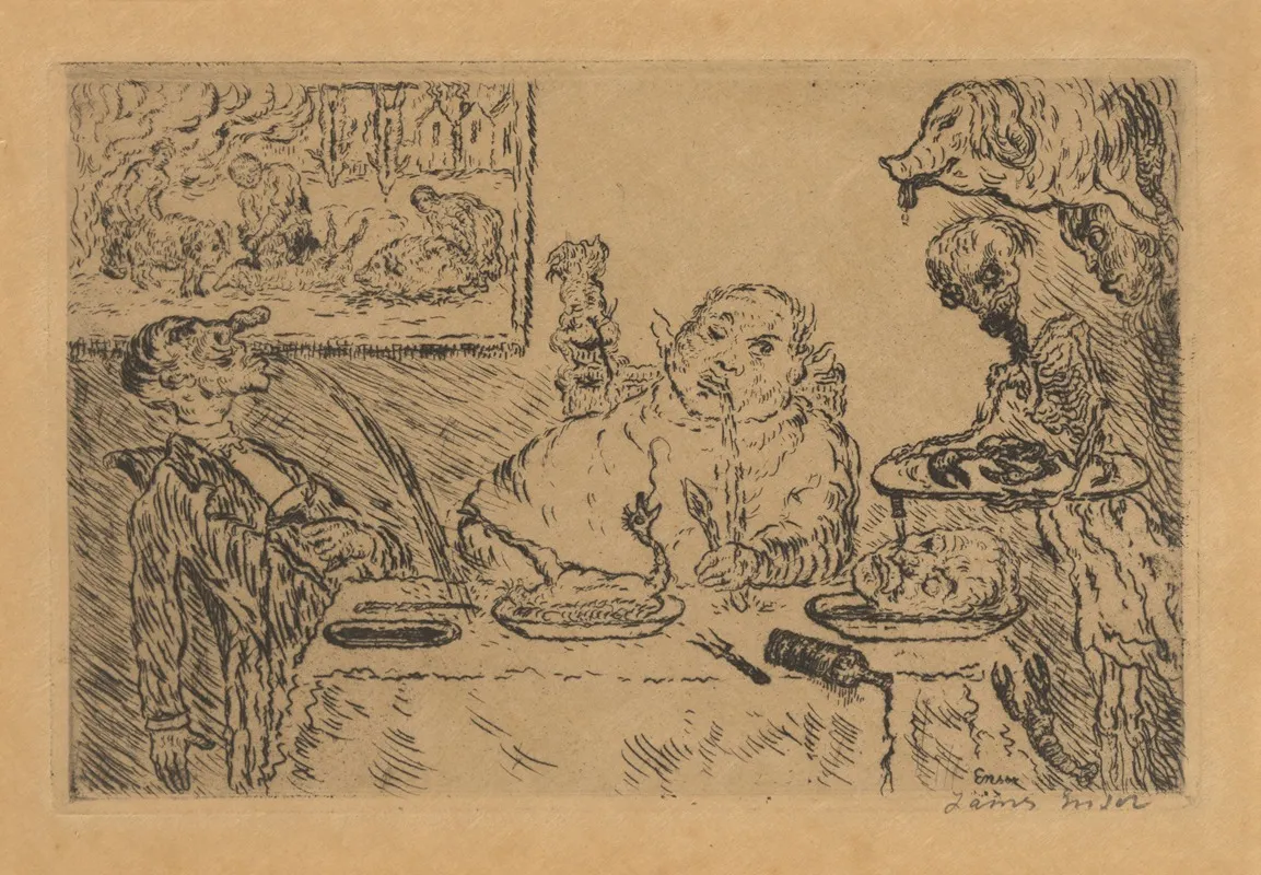 De Gulzigheid 2 by James Ensor - Canvas Print