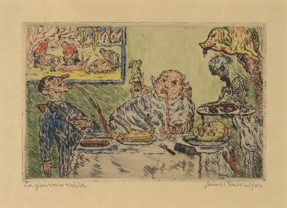 De Gulzigheid by James Ensor - Canvas Print