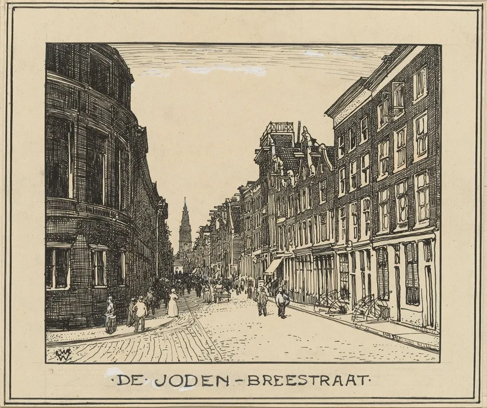 De Joden Breestraat Te Amsterdam by Willem Wenckebach - Canvas Print
