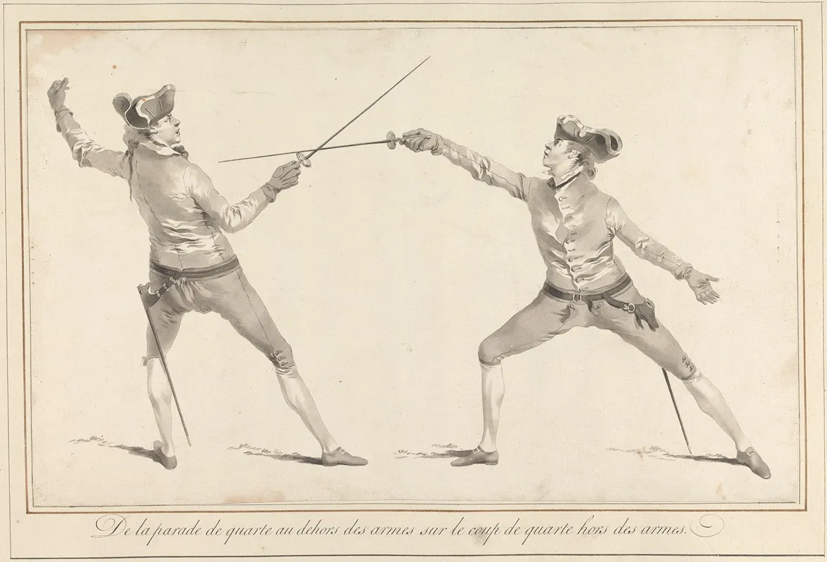 De La Parade De Quarte Au Dehors Des Armes Sur Le Coup De Quarte Hors Des Armes by James Gwin - Canvas Print