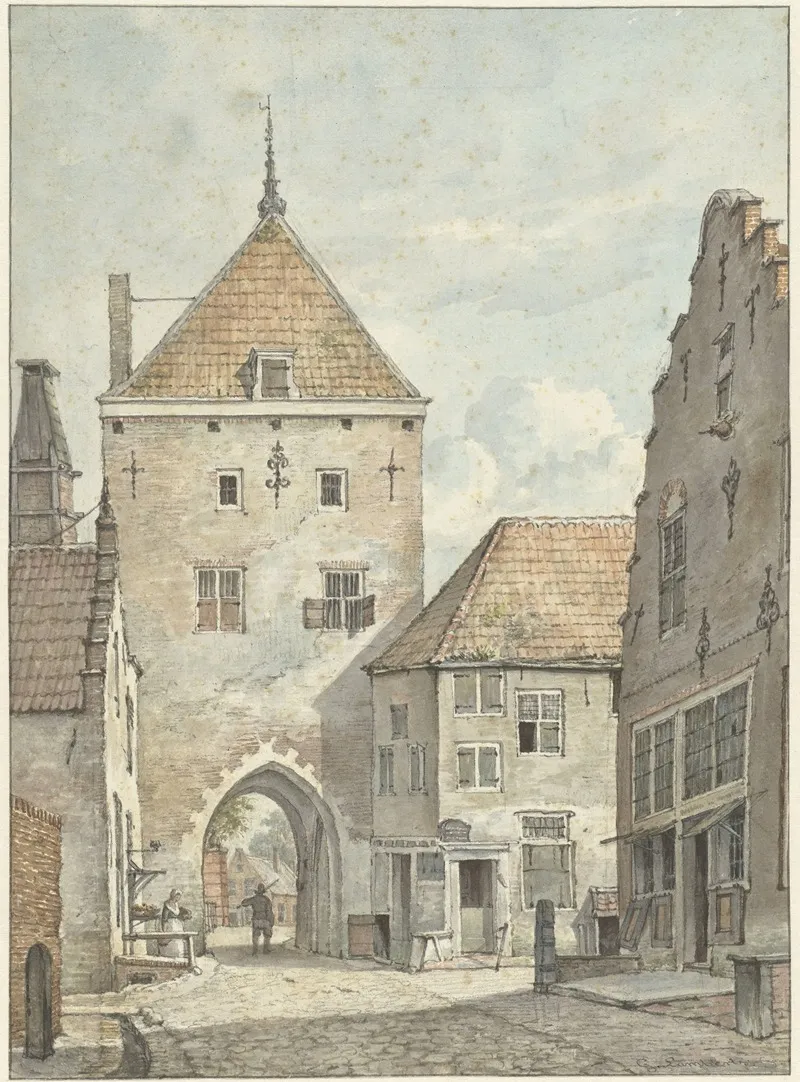 De Landpoort Te Vianen by Gerrit Lamberts - Canvas Print