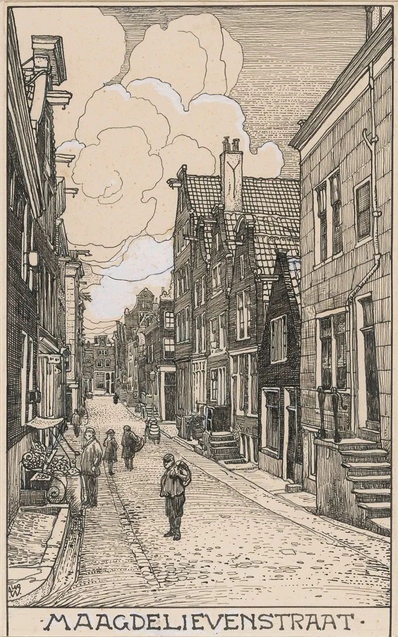 De Maagdelievenstraat Te Amsterdam by Willem Wenckebach - Canvas Print