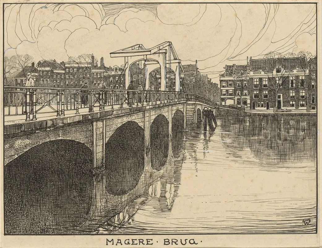 De Magere Brug Te Amsterdam by Willem Wenckebach - Canvas Print