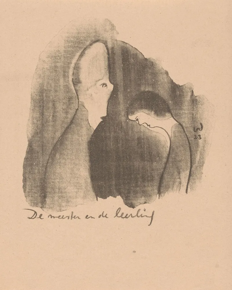 De Meester En De Leerling by Erich Wichmann - Canvas Print