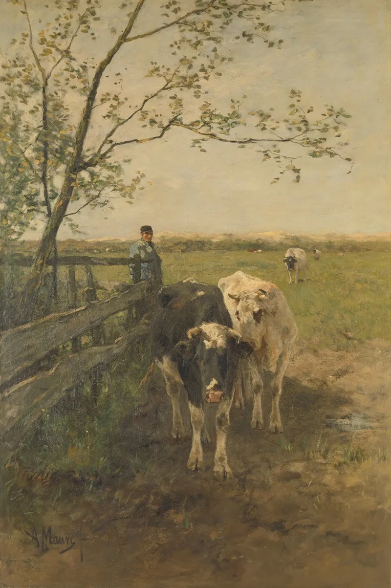 De Melkbocht by Anton Mauve - Canvas Print