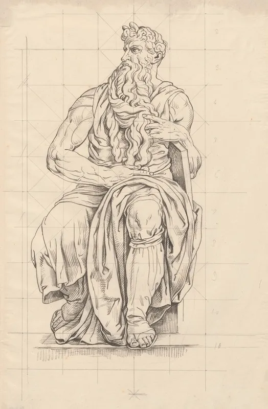 De Mozes Van Michelangelo 3 by David Humbert de Superville - Canvas Print
