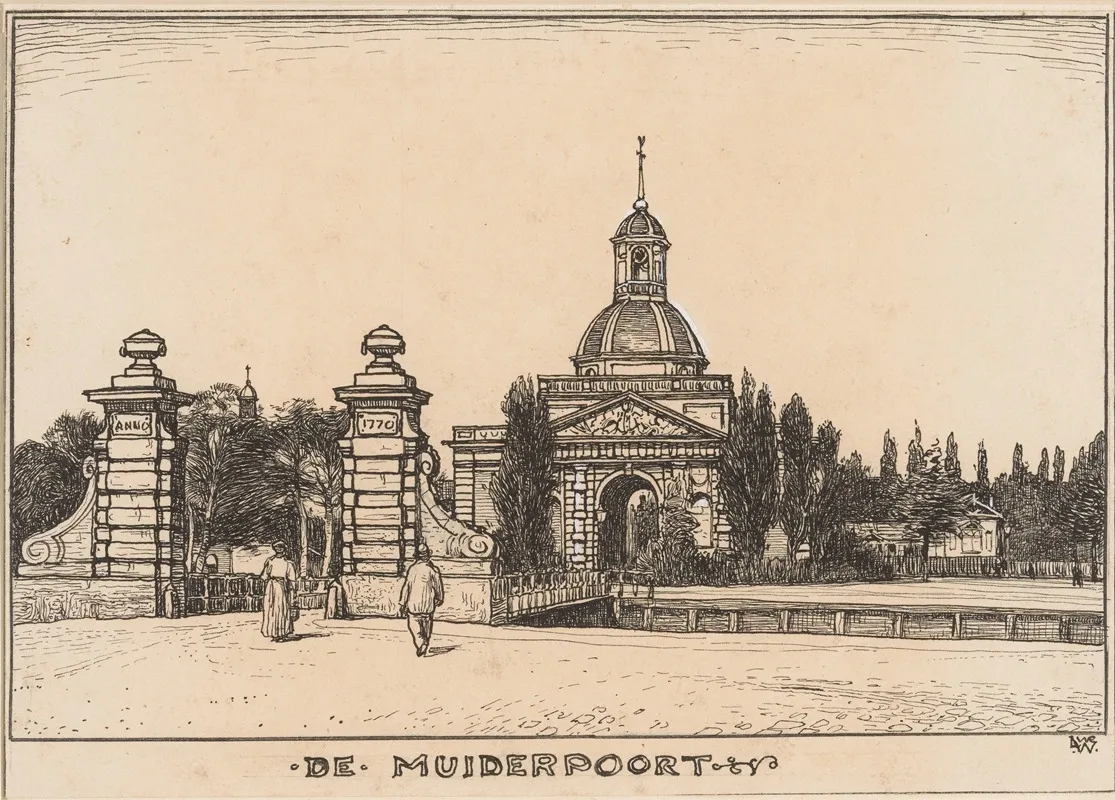De Muiderpoort Te Amsterdam by Willem Wenckebach - Canvas Print