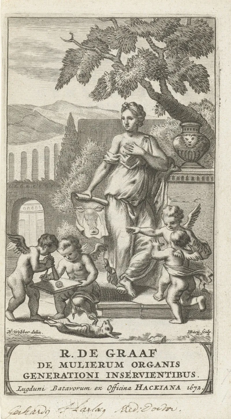 De Mulierum Organis Generationi Inservientibus Tractatus Novus Title Page by Hendrik Bary - Canvas Print