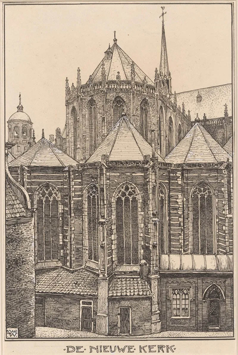 De Nieuwe Kerk Te Amsterdam by Willem Wenckebach - Canvas Print