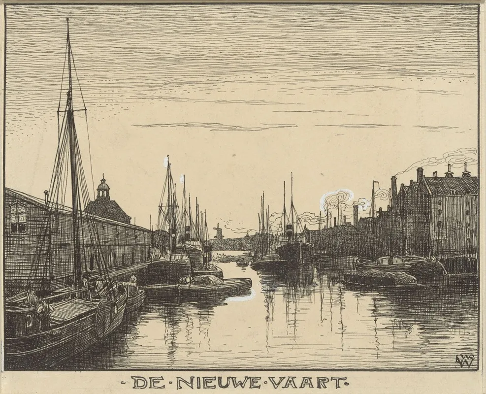 De Nieuwe Vaart Te Amsterdam by Willem Wenckebach - Canvas Print