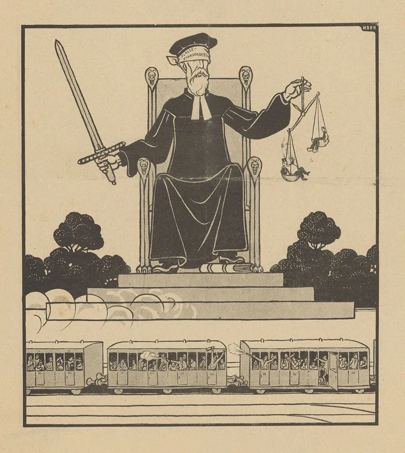 De Notenkraker 7 December 1907 De Blinde Justitie by Albert Hahn - Canvas Print