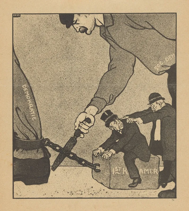De Notenkraker 8 Juni 1907 De Staten Verkiezingen by Albert Hahn - Canvas Print