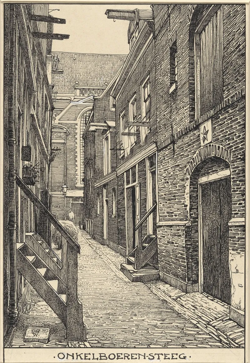 De Onkel Boeren Steeg Te Amsterdam by Willem Wenckebach - Canvas Print