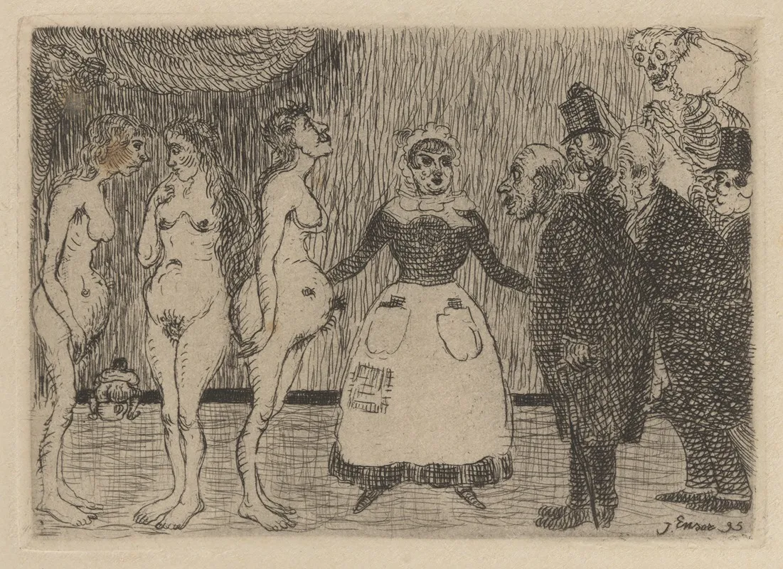 De Oude Schelmen by James Ensor - Canvas Print