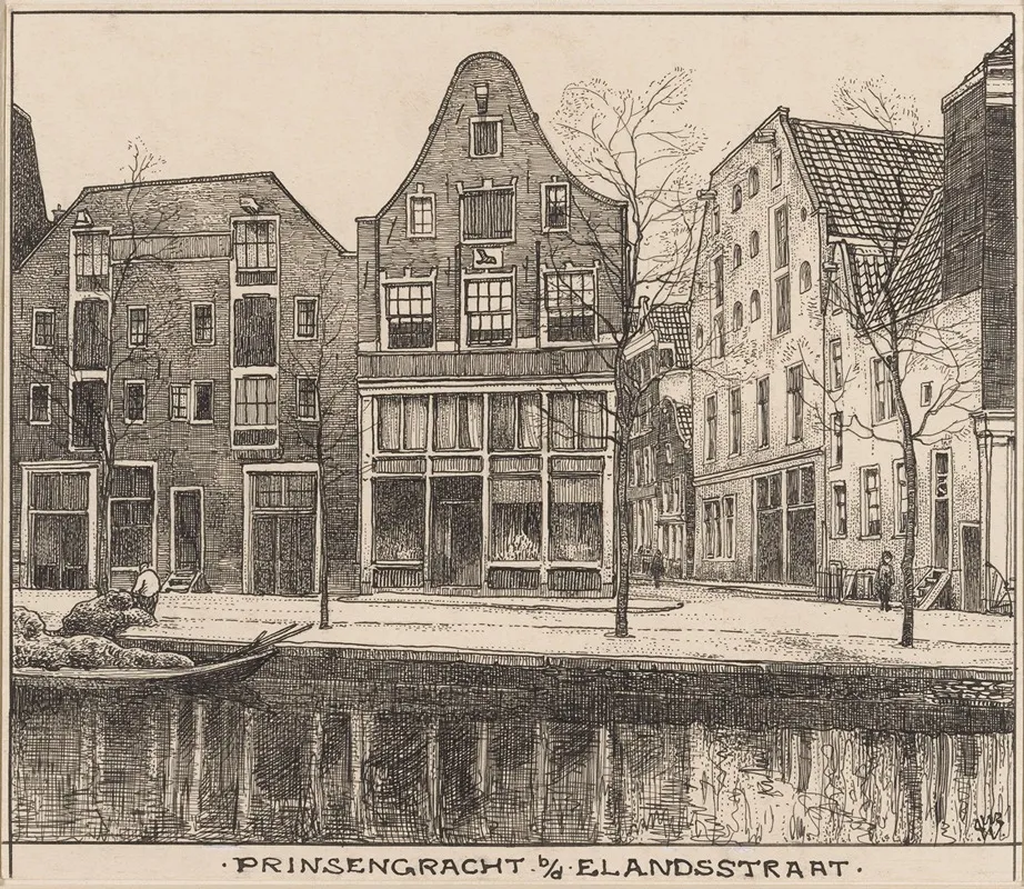 De Prinsengracht Te Amsterdam Bij De Elandsstraat by Willem Wenckebach - Canvas Print