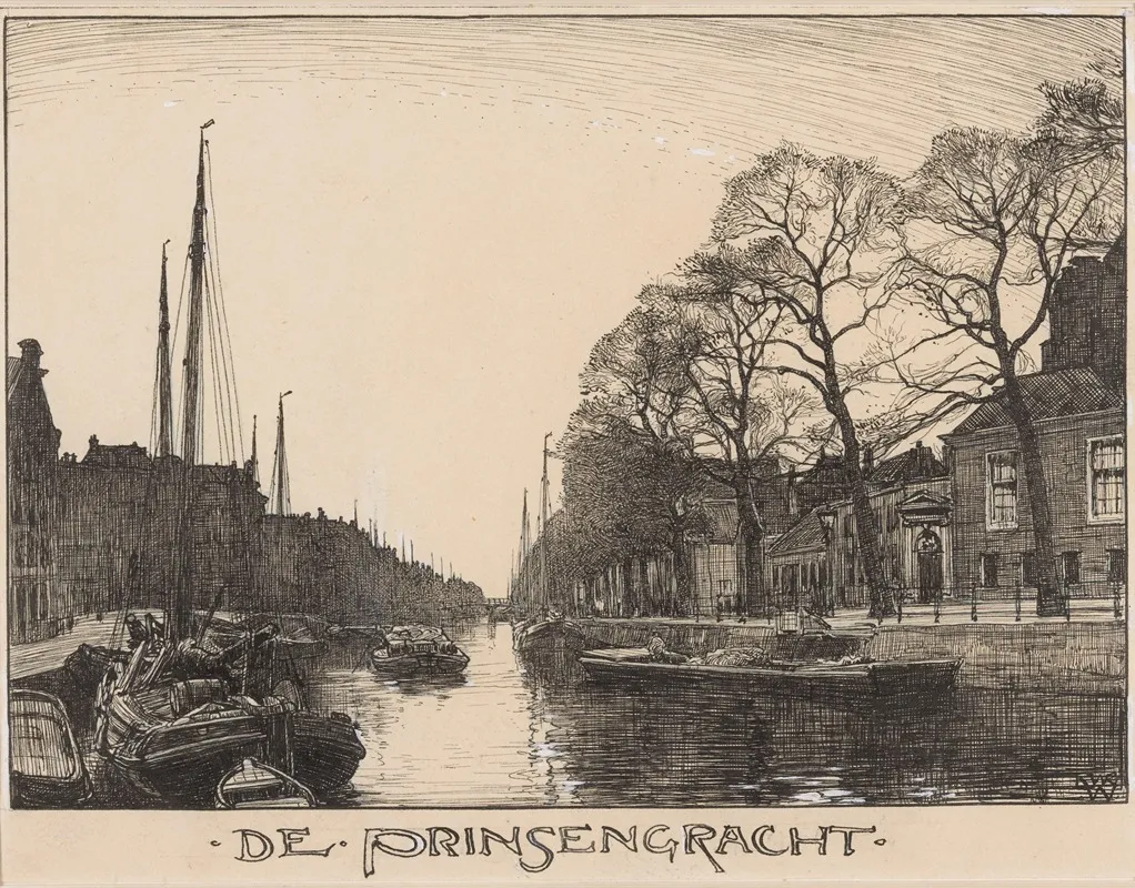De Prinsengracht Te Amsterdam by Willem Wenckebach - Canvas Print