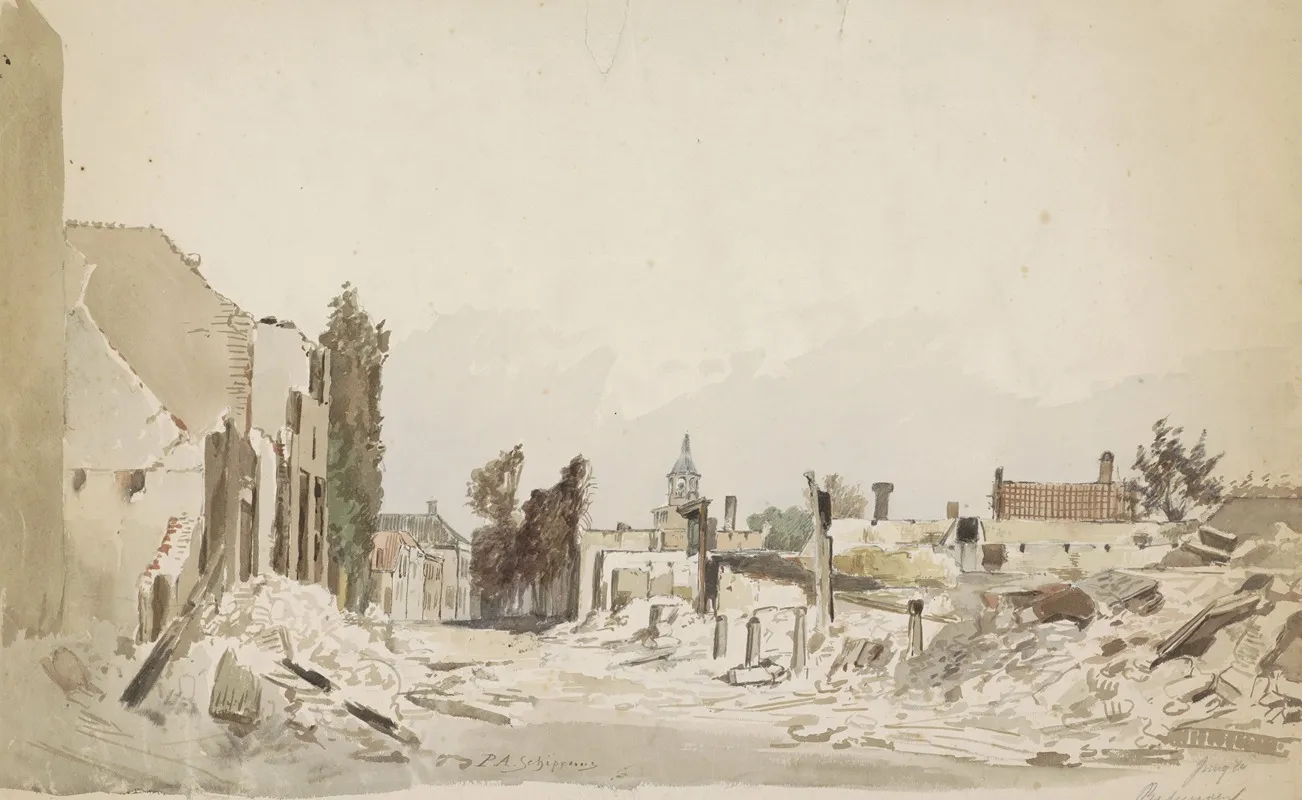 De Ruines Te Bodegraven Na De Brand Van Juni 1870