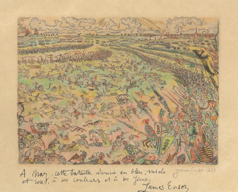 De Slag Der Gulden Sporen by James Ensor - Canvas Print