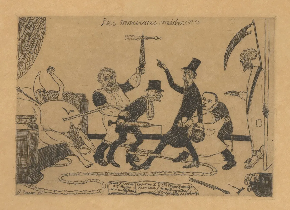 De Slechte Geneesheren by James Ensor - Canvas Print