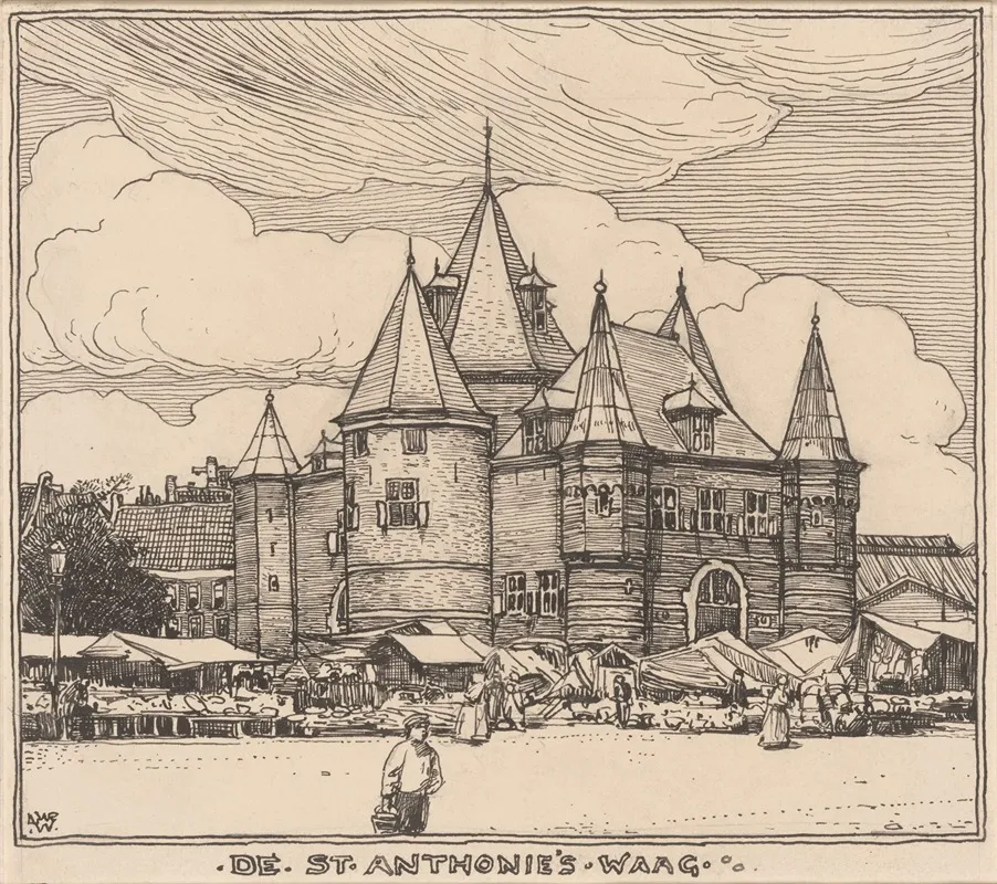 De St Anthonies Waag Te Amsterdam by Willem Wenckebach - Canvas Print