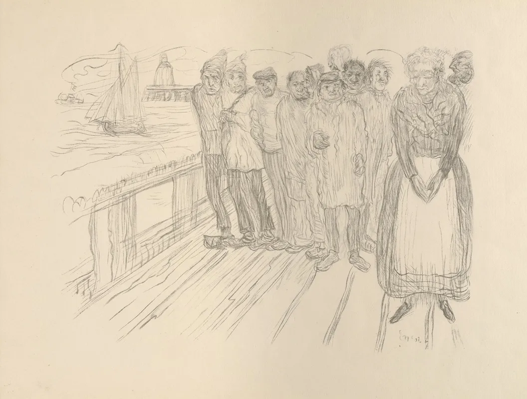 De Vissers De Ellendelingen by James Ensor - Canvas Print