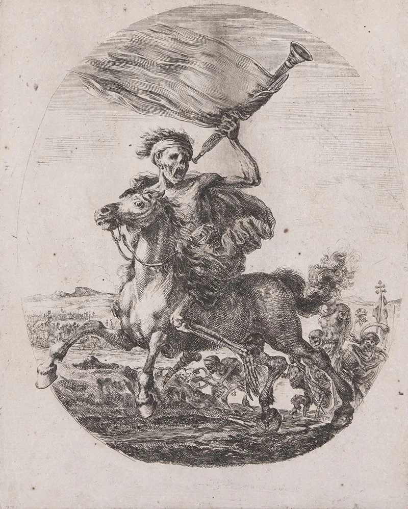 Death On Horseback by Stefano Della Bella - Canvas Print