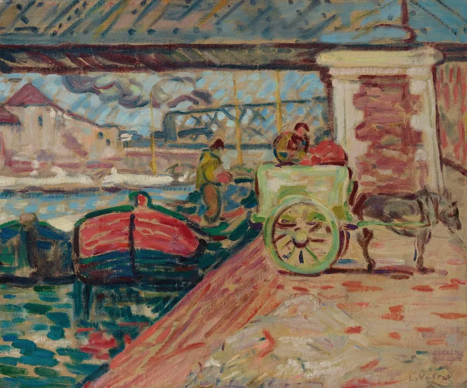 Dechargement Sur Les Quais De Seine by Louis Valtat - Canvas Print