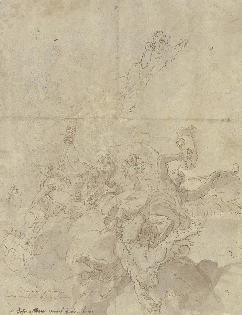Deckenentwurf Allegorische Darstellung by Johann Andreas Wolff - Canvas Print