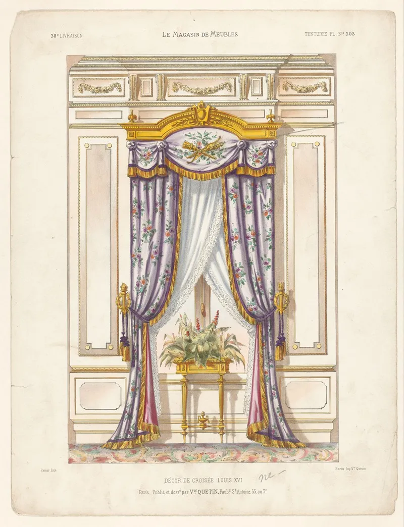 Decor De Croisee Louis Xvi by Victor Léon Michel Quétin - Canvas Print