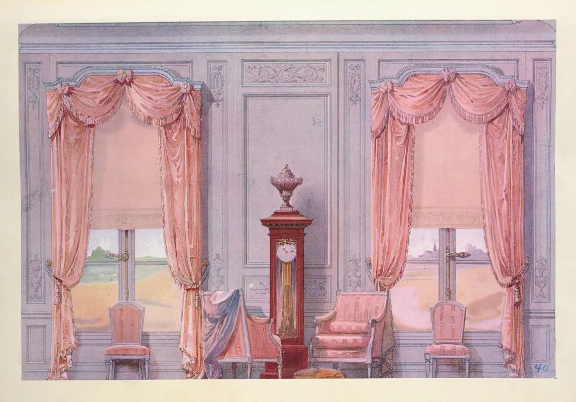 Decor Des Fenetres Du Salon Dattente by Georges Rémon - Canvas Print