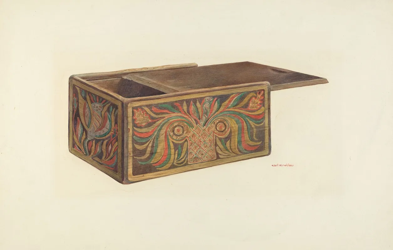 Decorated Box by Carl Strehlau - Canvas Print