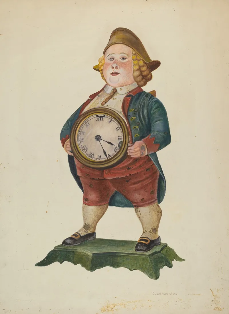 Decorated Cast Iron Clock by George H. Alexander - Canvas Print