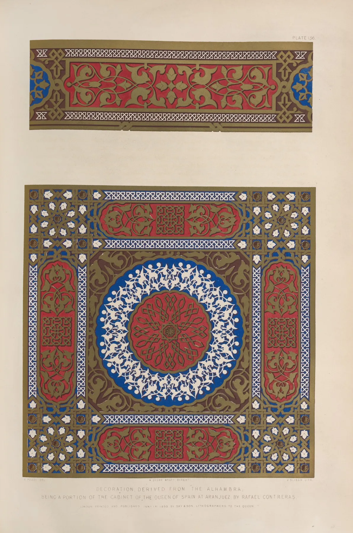 Decoration Derived From The Alhambra Being A Portion Of The Cabinet Of The Queen Of Spain At Aranjuez