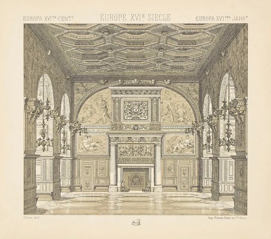Decoration Interieure Galerie De Henri Ii Ou Salle Des Fetes Au Palais De Fontainebleau