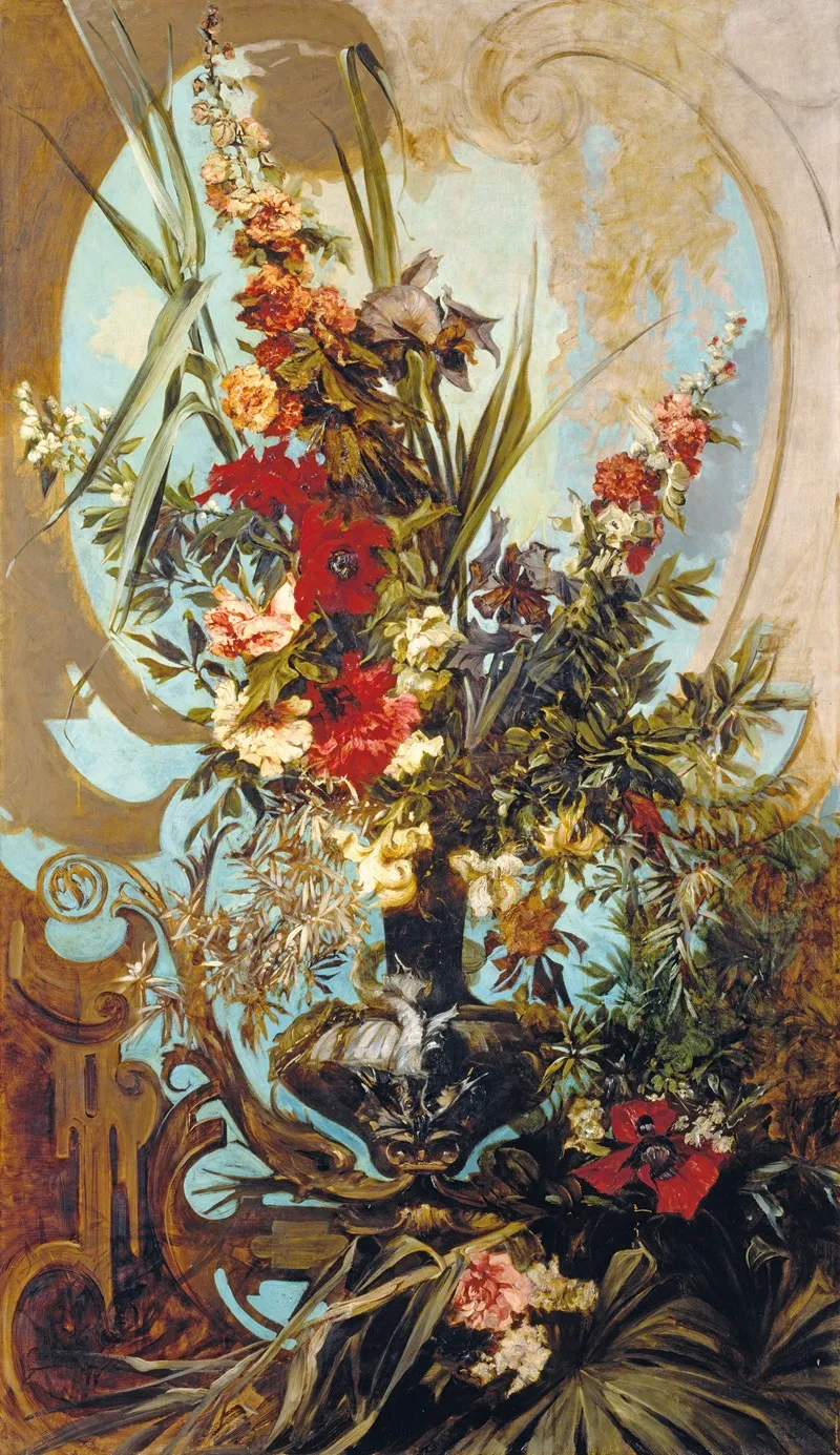 Decorative Flower Bouquet by Hans Makart - Canvas Print