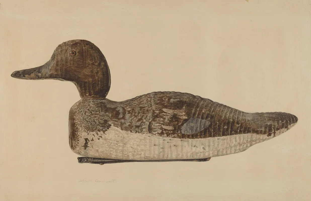 Decoy Blue Winged Teal by Albert Geuppert - Canvas Print
